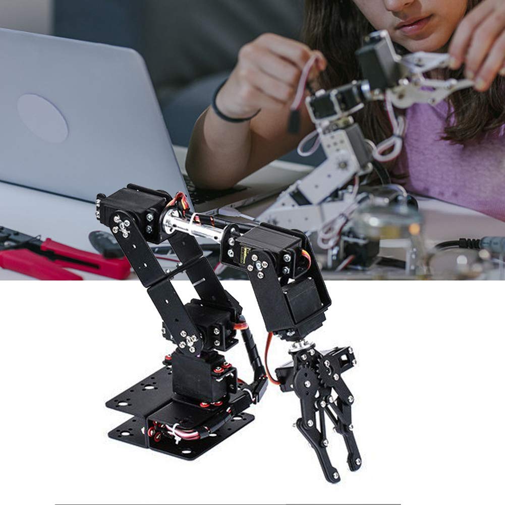 Kuuleyn 6DOF braccio robotico alluminio nero kit pinza