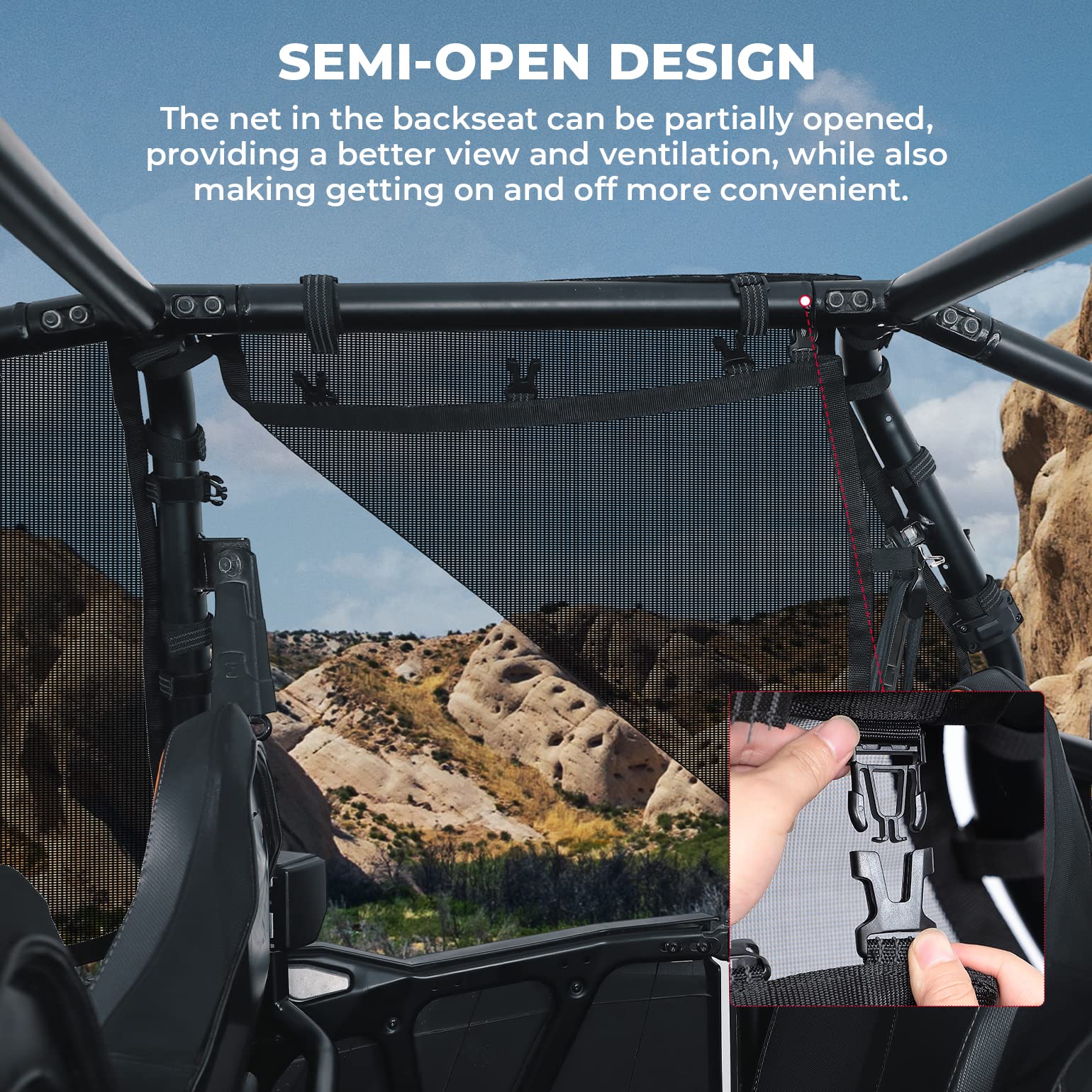 Kemimoto PVC Mesh reti finestrini RZR XP 4 1000 4 porte