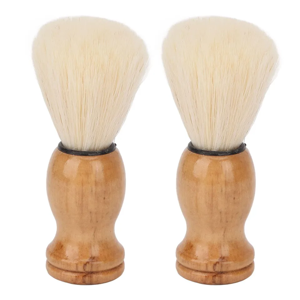 Kuuleyn pennello da barba sintetico manico legno 2 pezzi