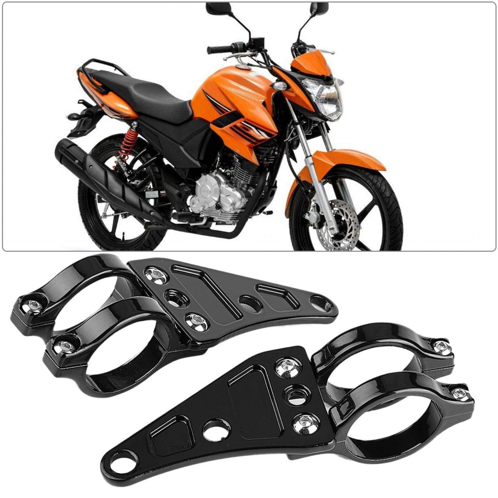 Kuuleyn staffa faro moto alluminio nera 2 pezzi 35-43 mm