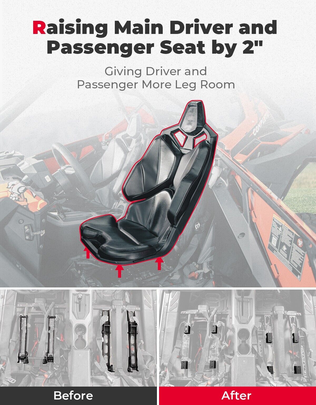 KEMIMOTO RC40 rialzi sedile RZR PRO XP 8 pezzi 51 mm