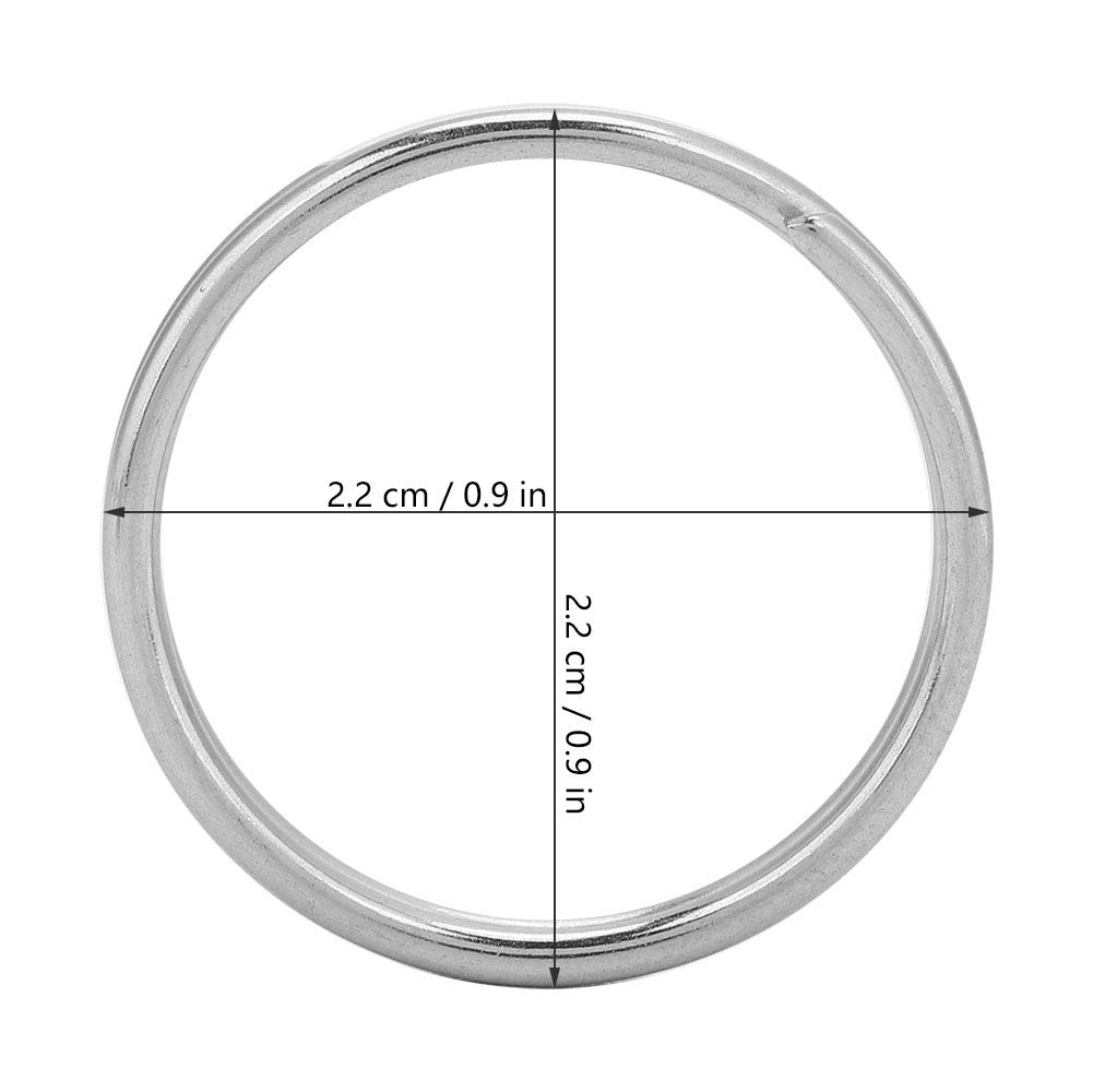AOWINHIT Anelli portachiavi acciaio 22 mm 10 pezzi