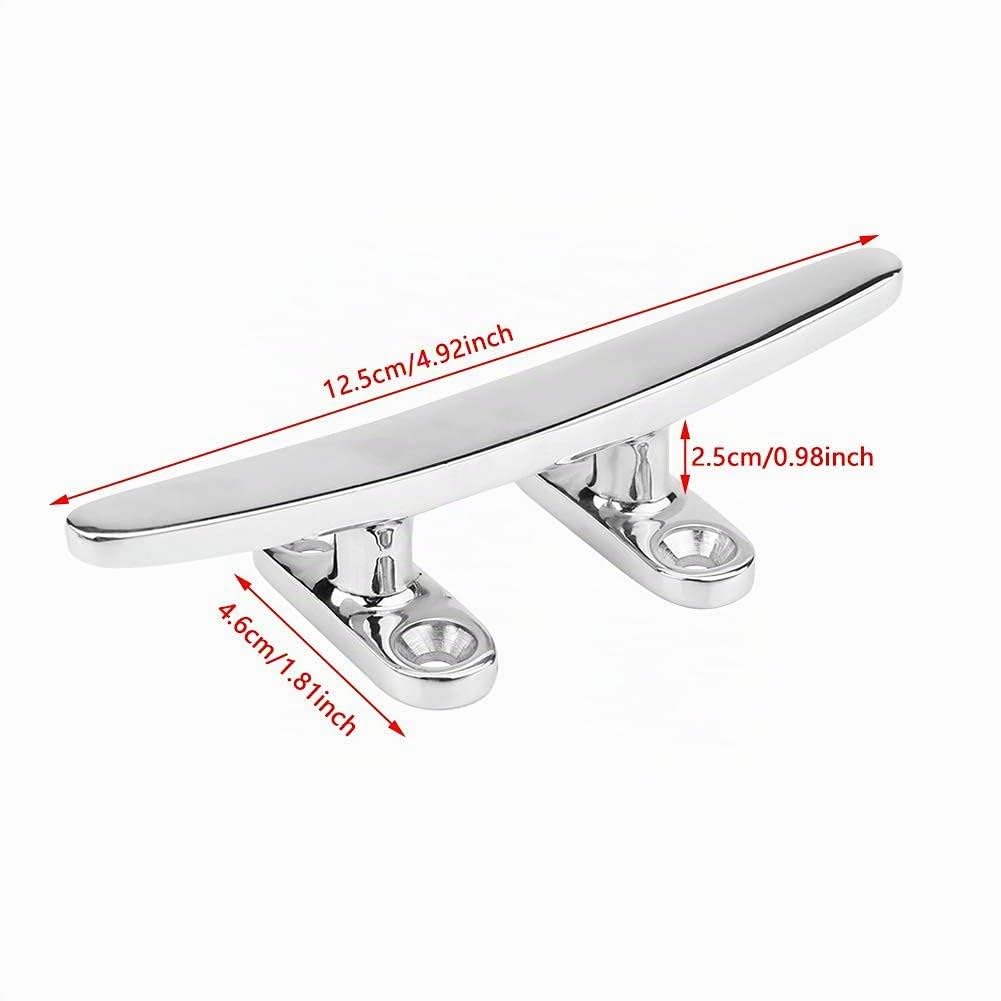 Kuuleyn 125 mm bitta flat top inox barca argento