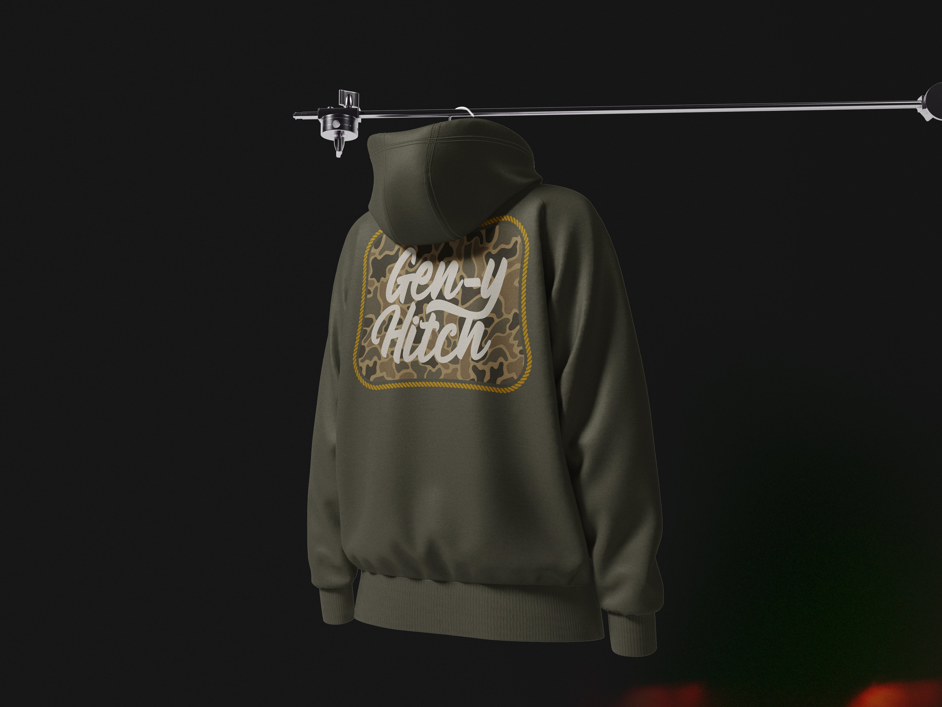 GEN-Y Hitch Vintage felpa con cappuccio Army cotone