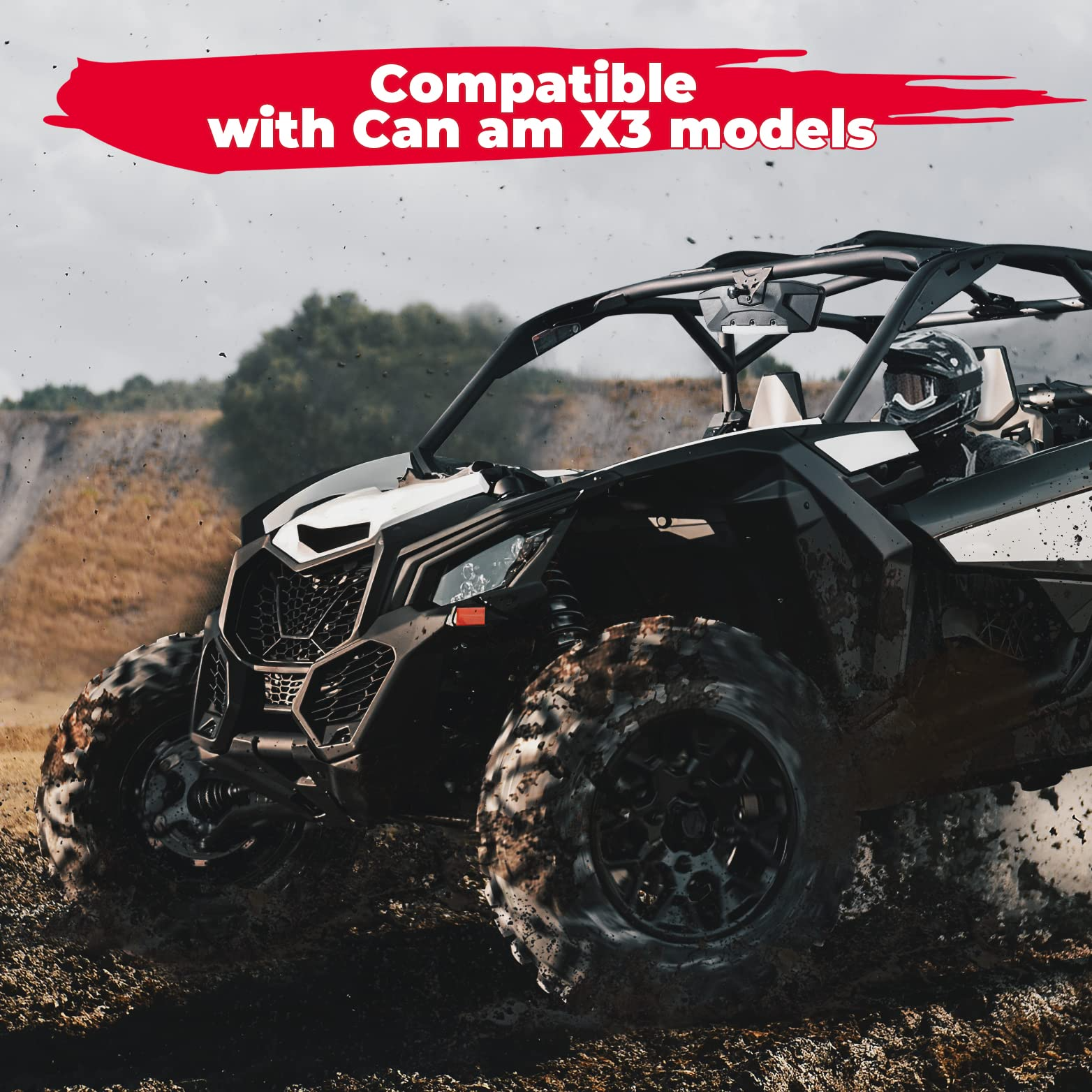 KEMIMOTO Maverick X3 Specchietto Centrale LED 1000 Lumen