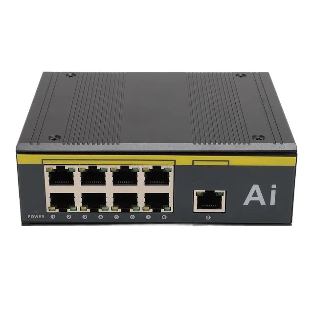 AOWINHIT Switch PoE 9 Porte 10/100 Metallo DIN