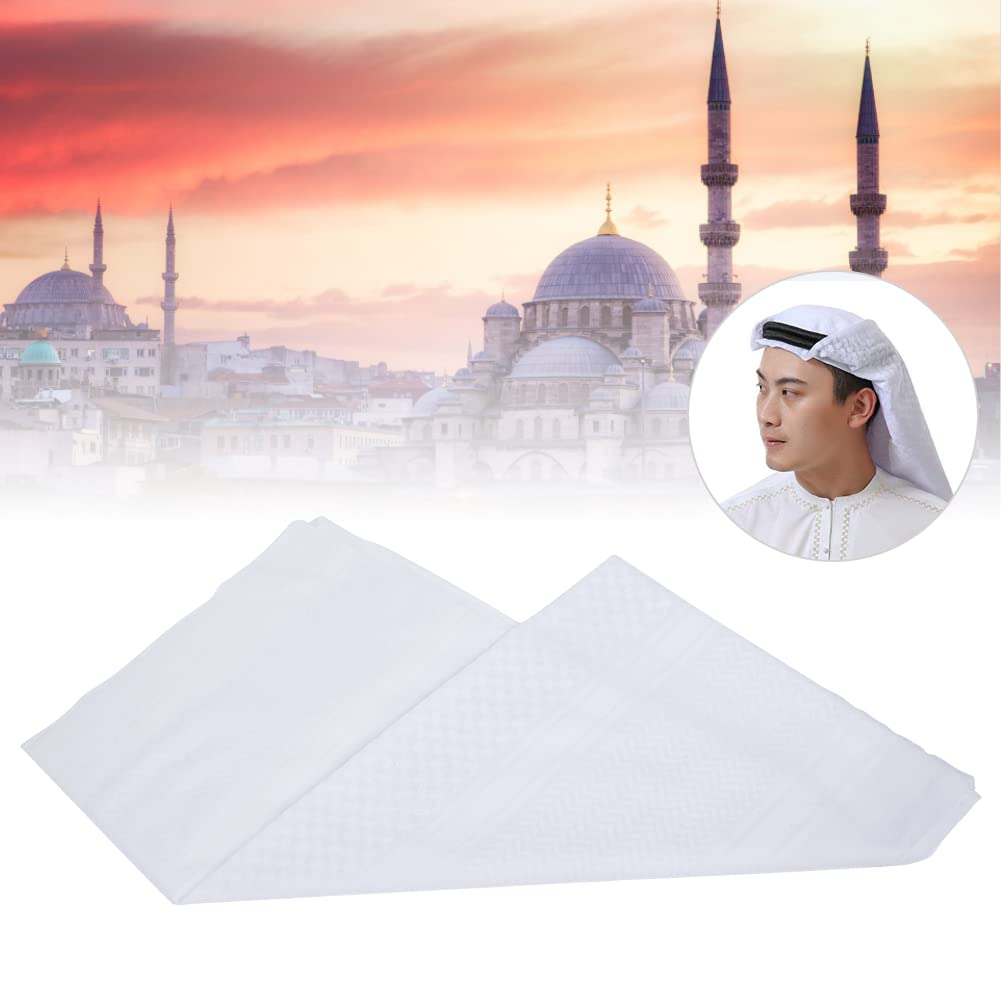 Hapivida Foulard Arabo keffiyeh bianco 140 cm con fascia