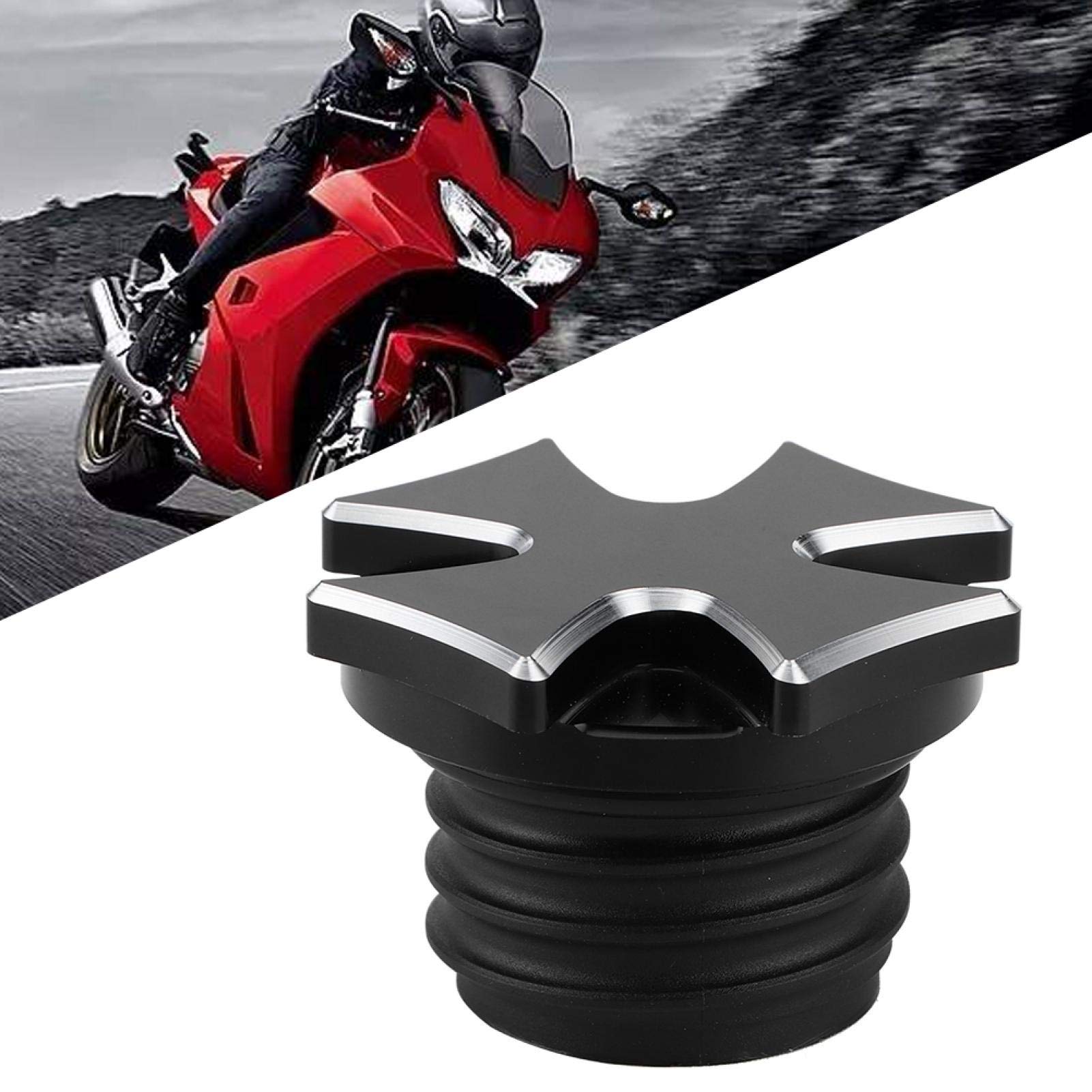 Kuuleyn tappo serbatoio moto alluminio nero universale