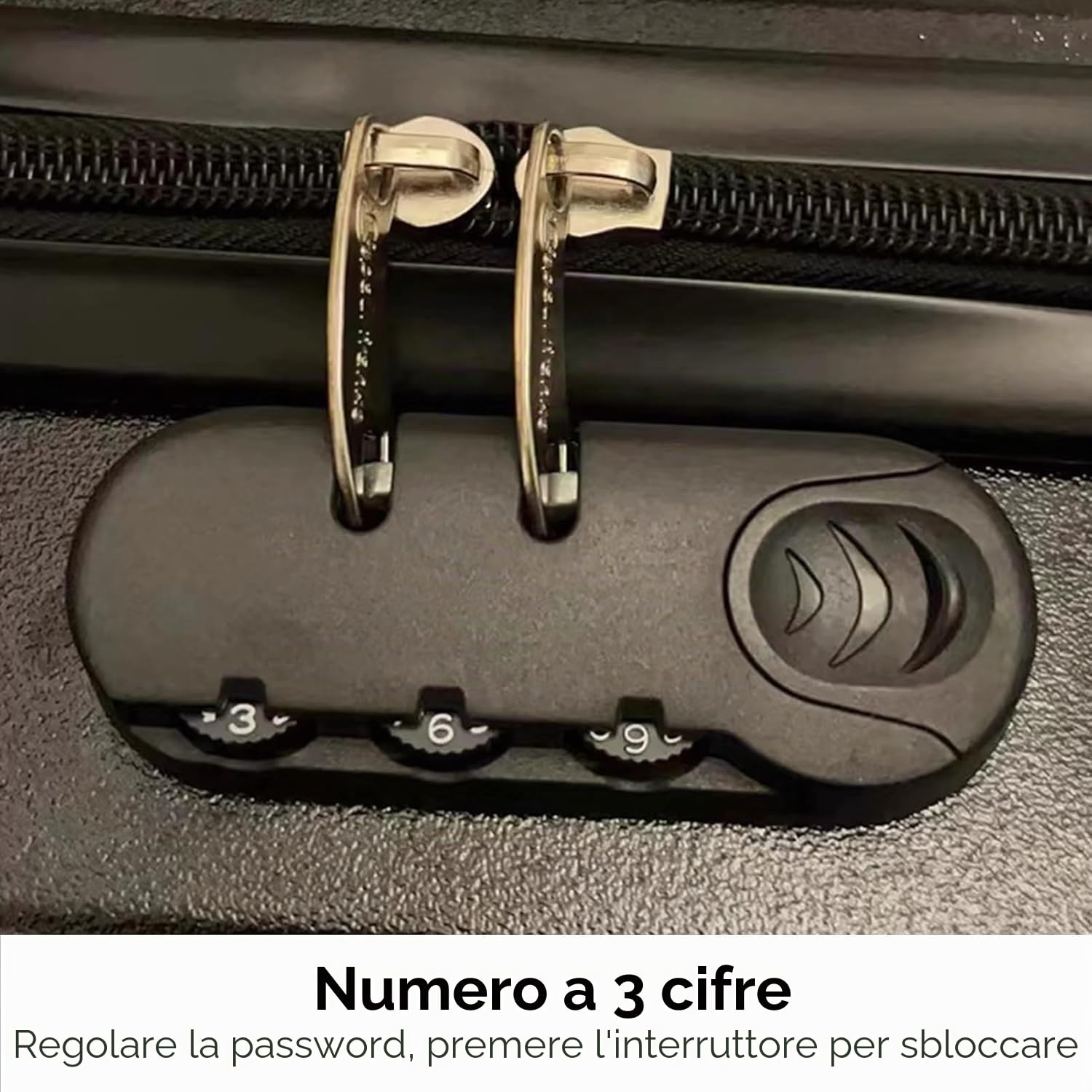 Hapivida Lucchetto Bagagli 3 Cifre Nero Lega Zinco Valigia
