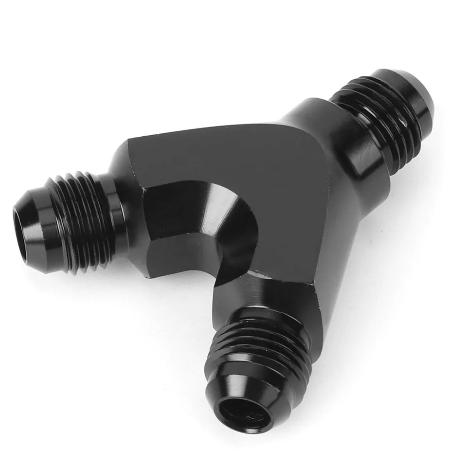 Kuuleyn Raccordo Y 6AN Adattatore 3 Vie Alluminio Nero Maschio