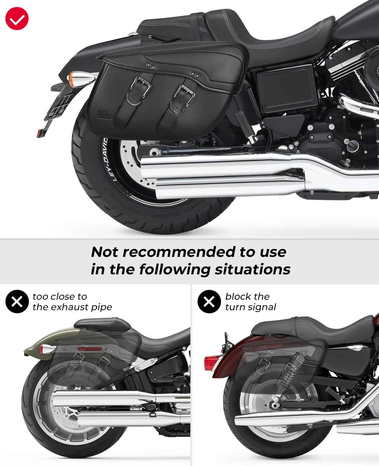 KEMIMOTO Borsa Laterale Moto 34L Pelle Sintetica