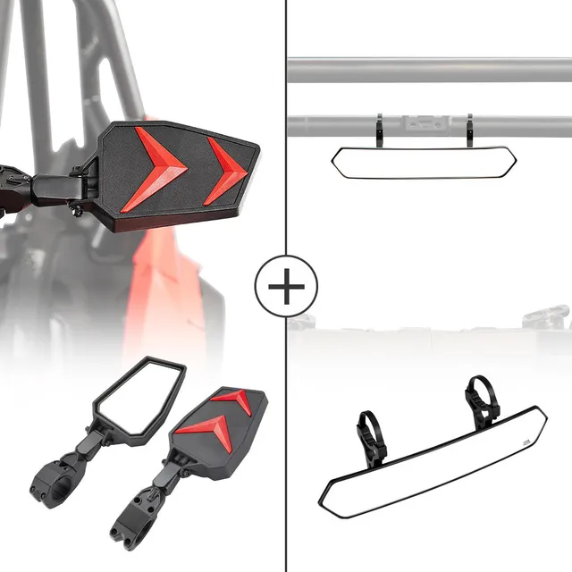 Kemimoto Specchietti UTV Laterali + Centrale Roll Bar 44-51mm