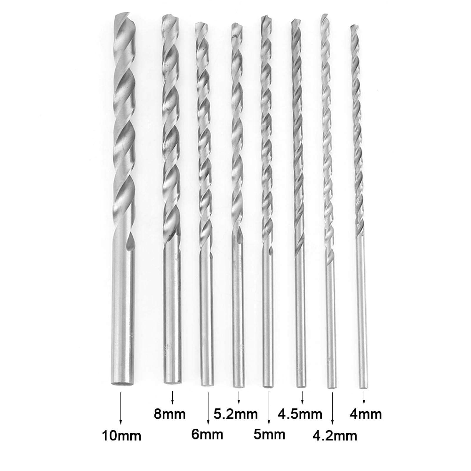 Kuuleyn set 8 punte elicoidali HSS 200 mm 4-10 mm legno
