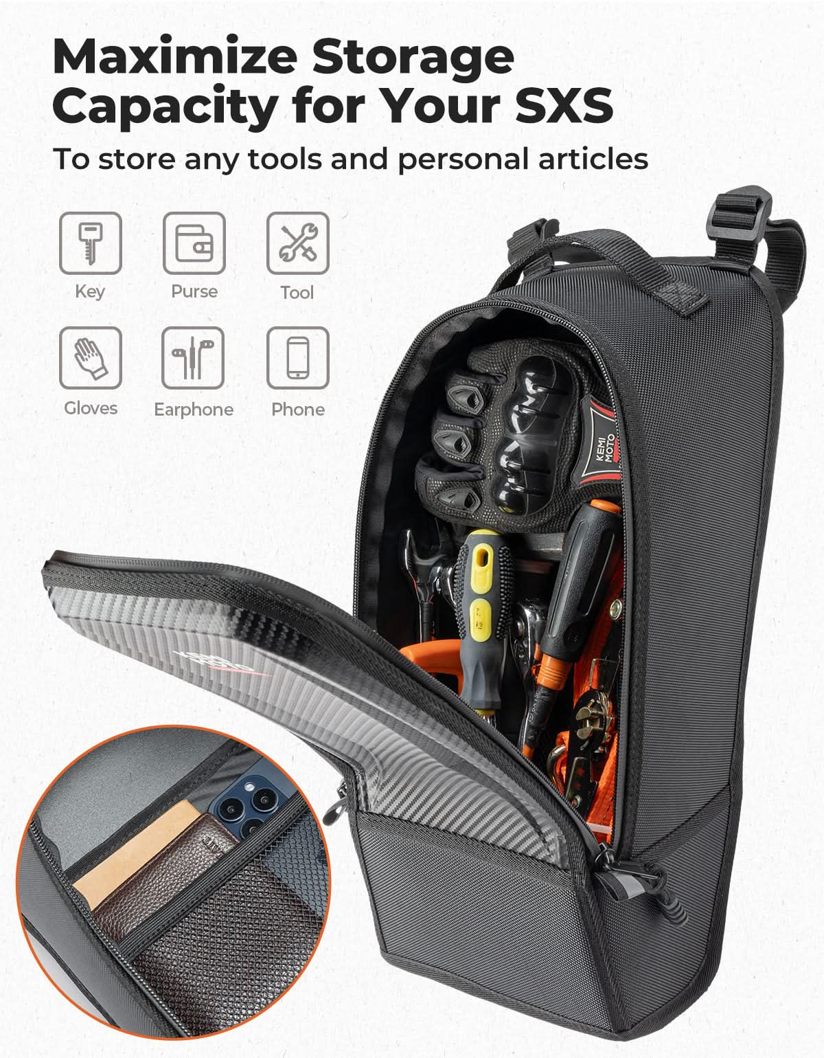 KEMIMOTO Commander Maverick borsa consolle centrale 9L impermeabile
