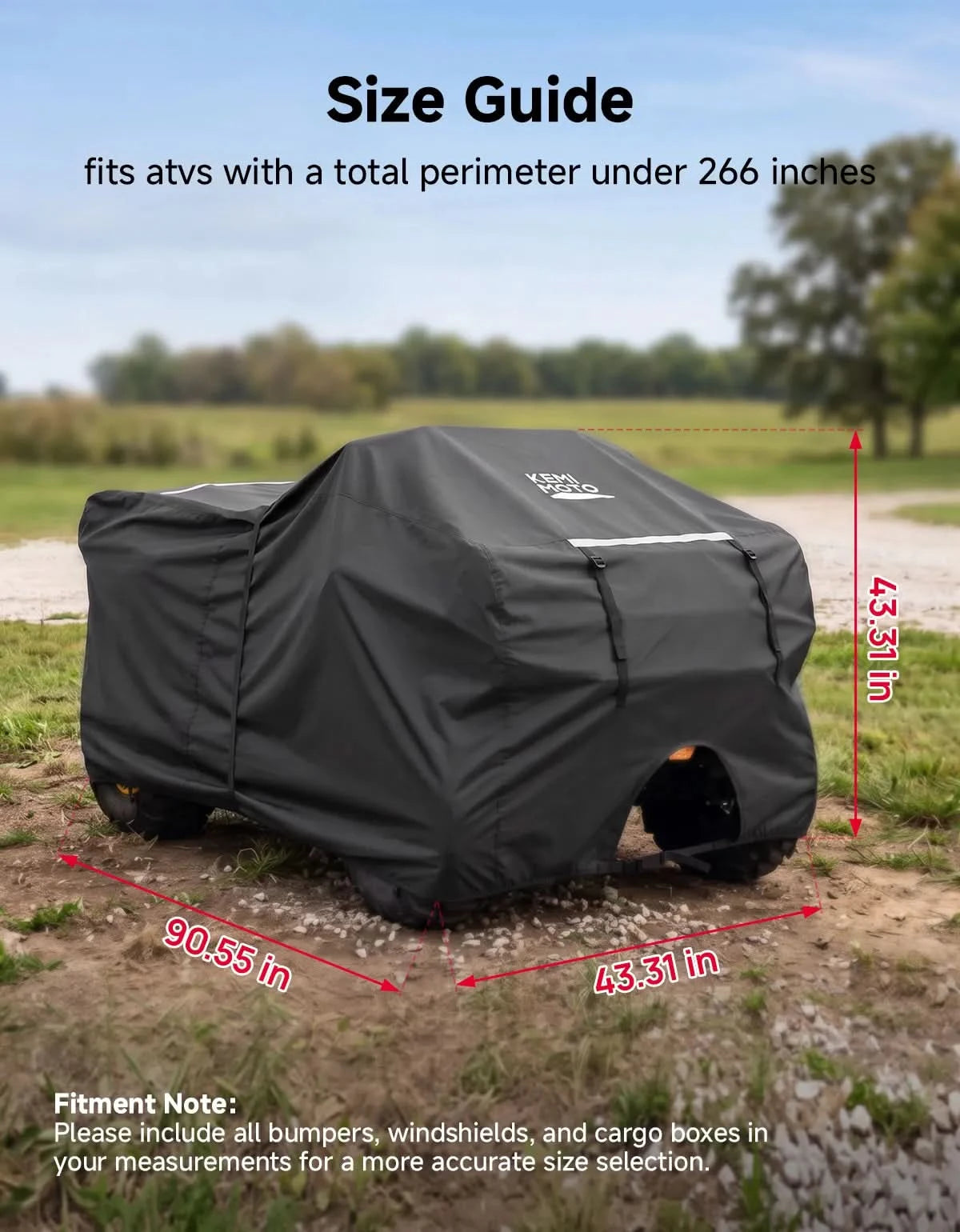 KEMIMOTO Sportsman telo copriquad 600D da traino