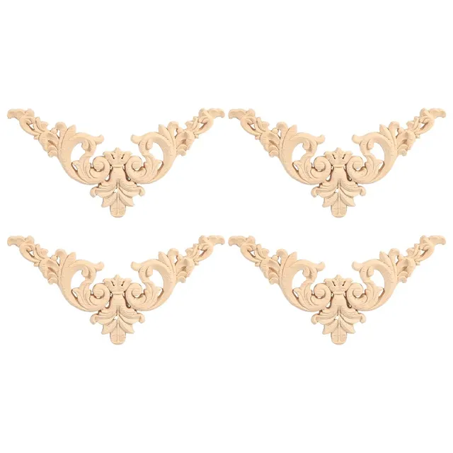 Kuuleyn Applique Legno Fiore 12x12 4 Pezzi Grezze da Verniciare