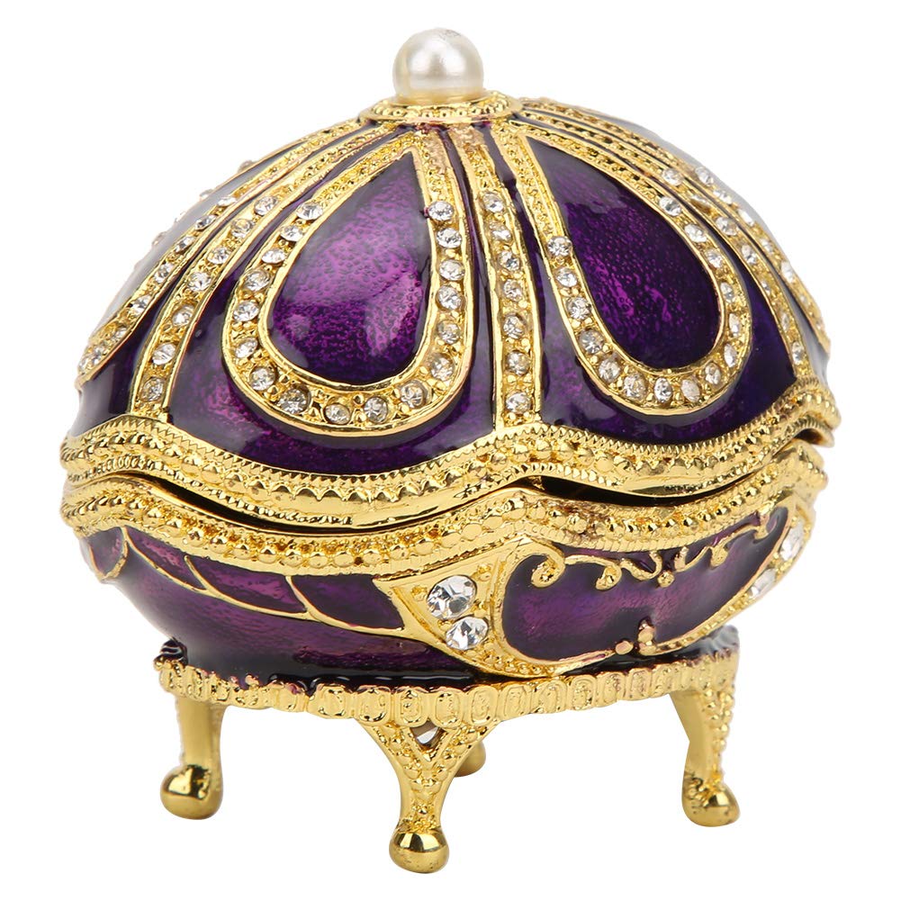 Hapivida Uovo Fabergé scatola portagioie viola smalto strass
