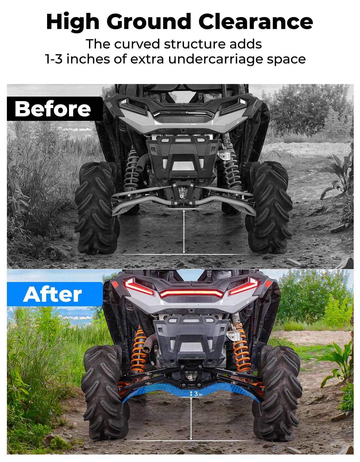KEMIMOTO bracci posteriori Polaris RZR XP 1000 17-23 acciaio