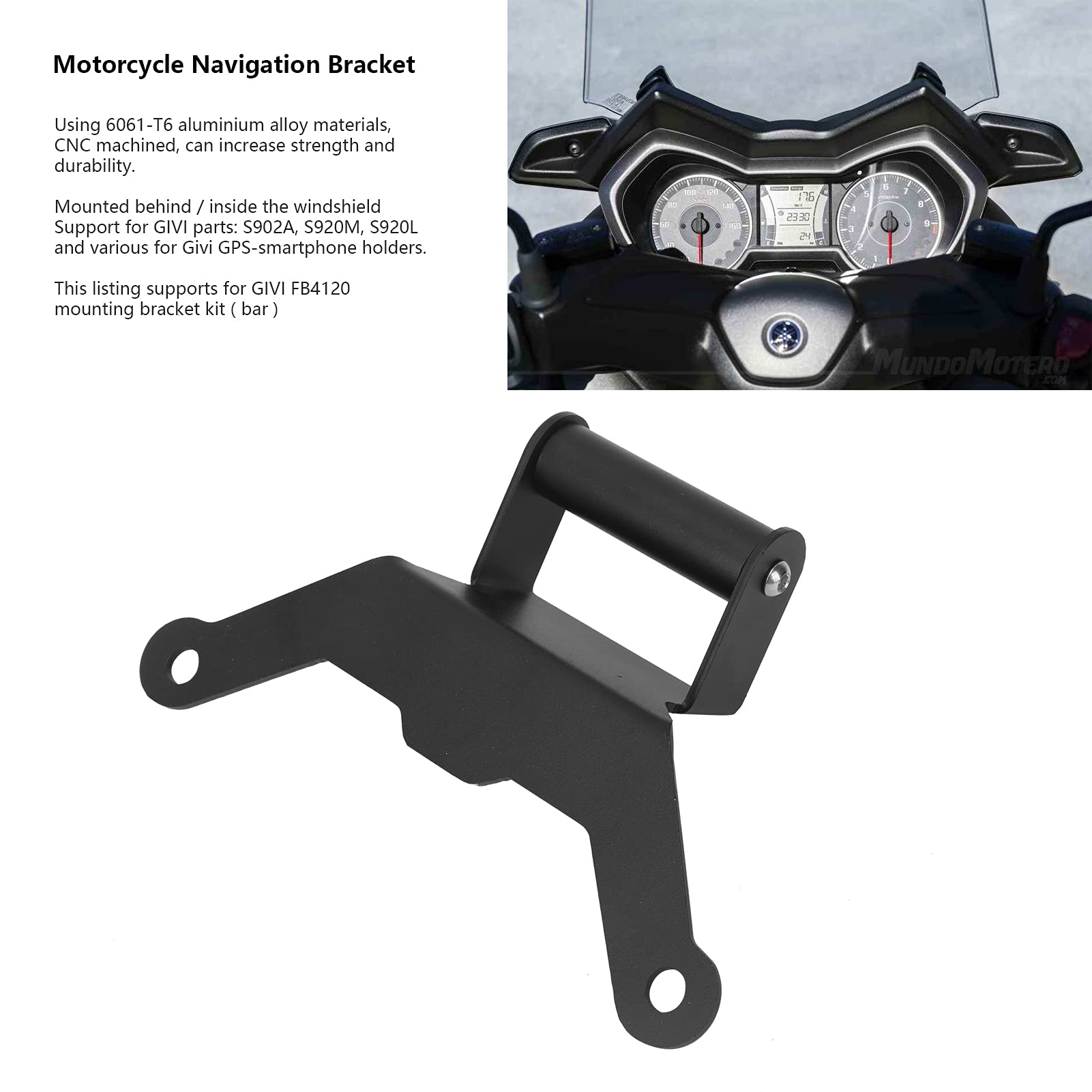 Kuuleyn Supporto Cellulare Moto Xmax 250/300/500 2018-2021 Alluminio