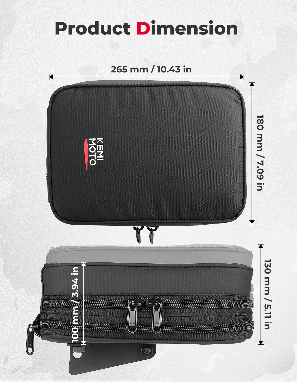 KEMIMOTO Bracciolo con Vano RZR 900 1000 Impermeabile