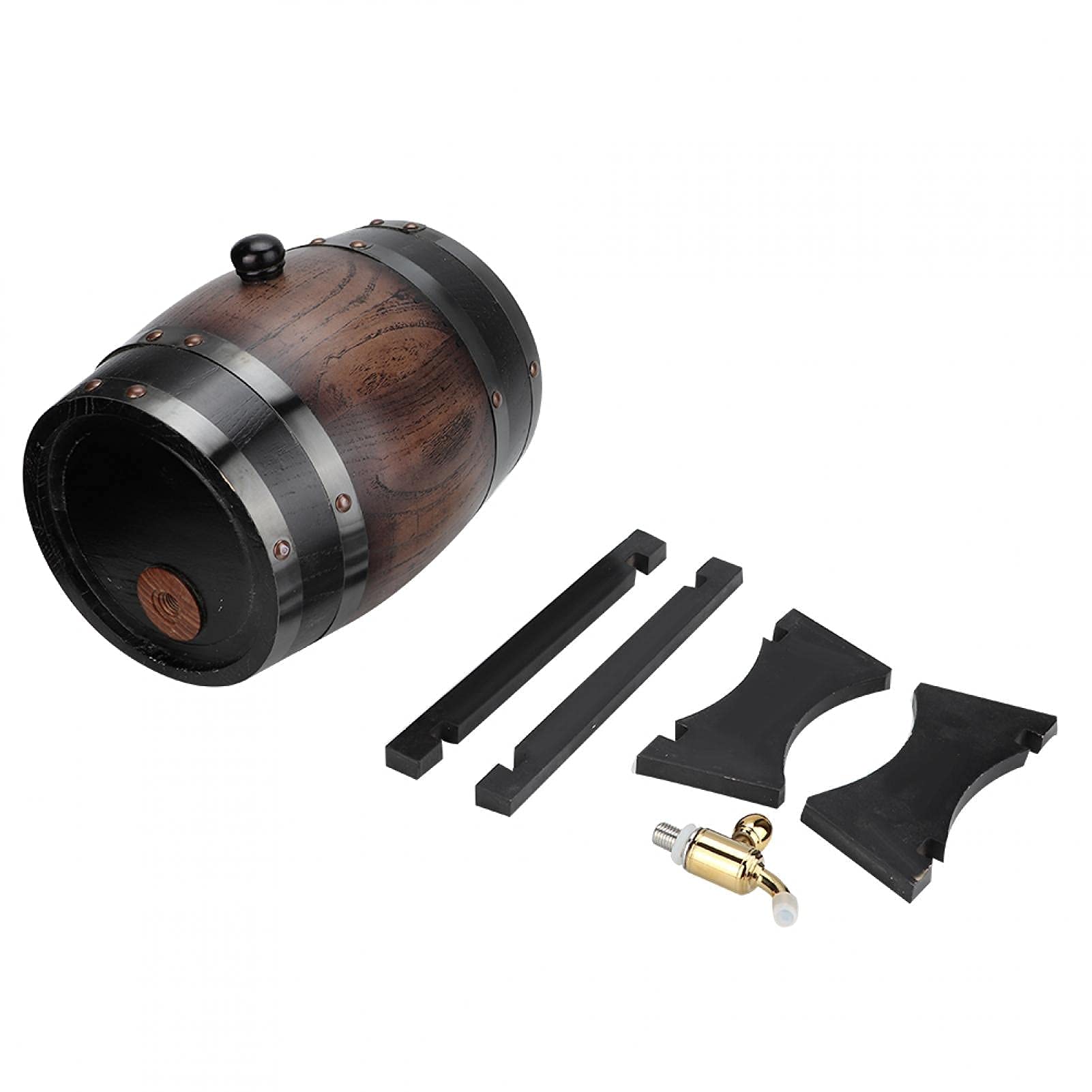 Kuuleyn Botte Vino 3 Litri Rovere Nero con Rubinetto