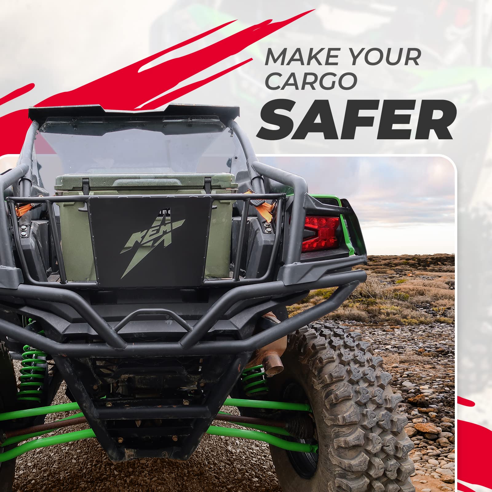 Kemimoto Sponda Posteriore UTV Kawasaki Teryx KRX 1000 Acciaio