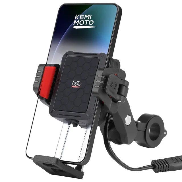 KEMIMOTO Porta Telefono Moto con Ricarica Wireless USB-C IP66