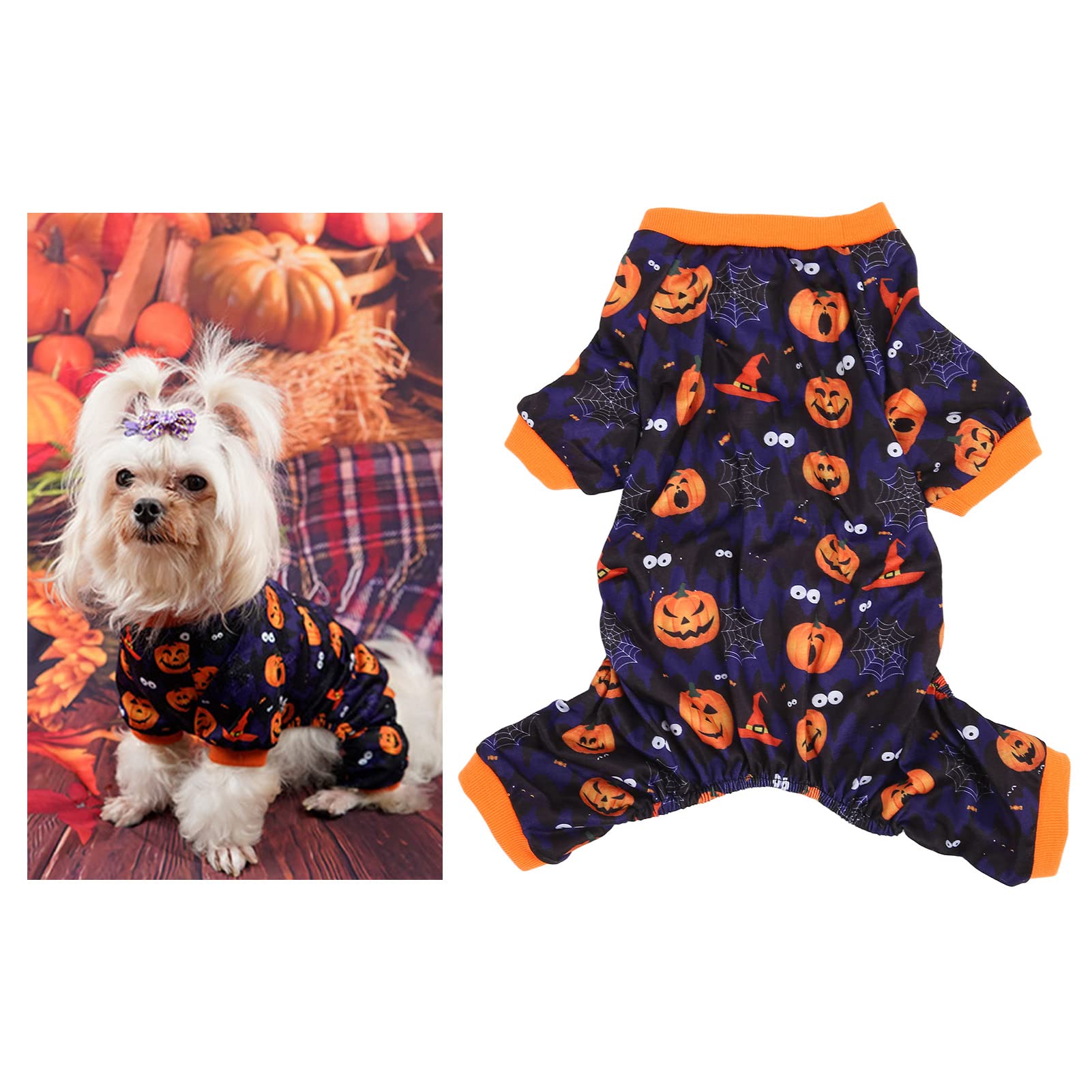 Kuuleyn Vestito Halloween Cane Pipistrello Zucca Taglia M