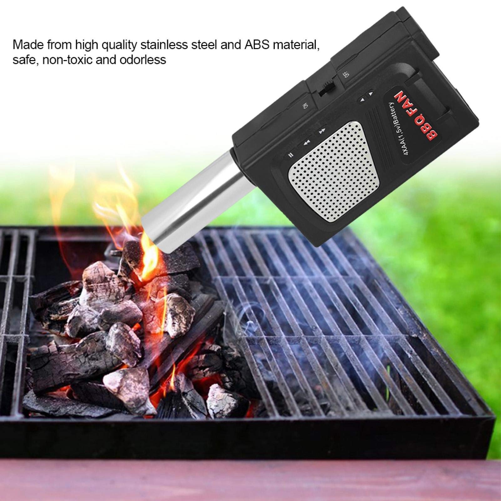 Kuuleyn Soffiatore Barbecue Ventilatore Portatile in Acciaio