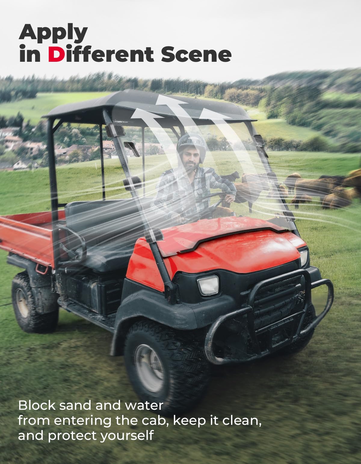 Kemimoto Mule 3010 parabrezza anteriore UTV trasparente