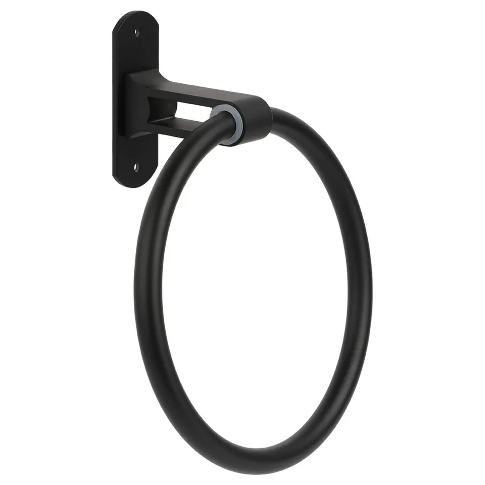 Kuuleyn Porta Asciugamani Anello Nero Rotondo da Parete