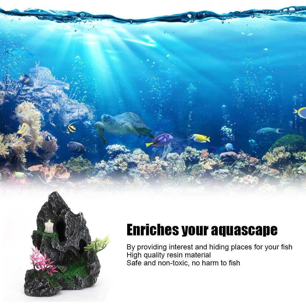 Kuuleyn CL002 Decorazione Acquario Resina Giardino Roccioso